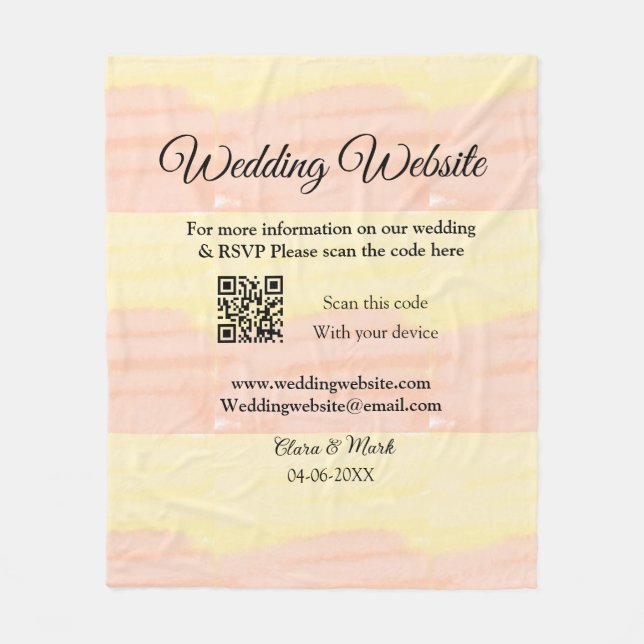 Cobertor De Velo Site de casamento adicionar código Q R digitalizaç (Frente)