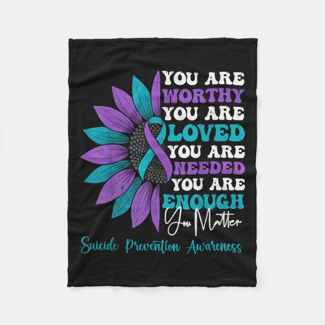 Cobertor De Velo Sitive Motivational Suprt Suicide Prevention Aware (Frente)