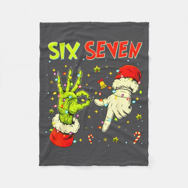 Cobertor De Velo Six Seven 67 Funny Hand-sign Christmas Meme  (Frente)