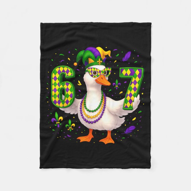 Cobertor De Velo Six Seven 67 Meme Goose With Jester Hat &amp; Bead (Frente)