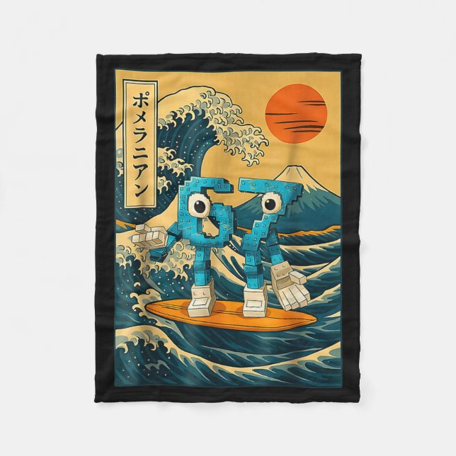 Cobertor De Velo Six Seven 6-7 Japanese Great Wave Off Kanagawa 67  (Frente)
