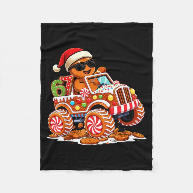 Cobertor De Velo Six Seven 6 7 Monster Truck Gingerbread Man Christ (Frente)