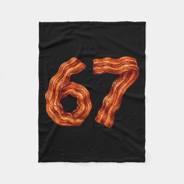 Cobertor De Velo Six Seven Bacon Cool Meme 67 Funny Number  (Frente)