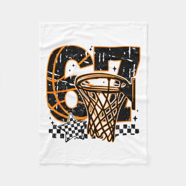 Cobertor De Velo Six Seven Basketball, Funny 67 Basketball, Retro G (Frente)