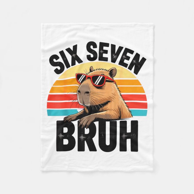 Cobertor De Velo Six Seven Bruh 67 Meme Capybara  (Frente)