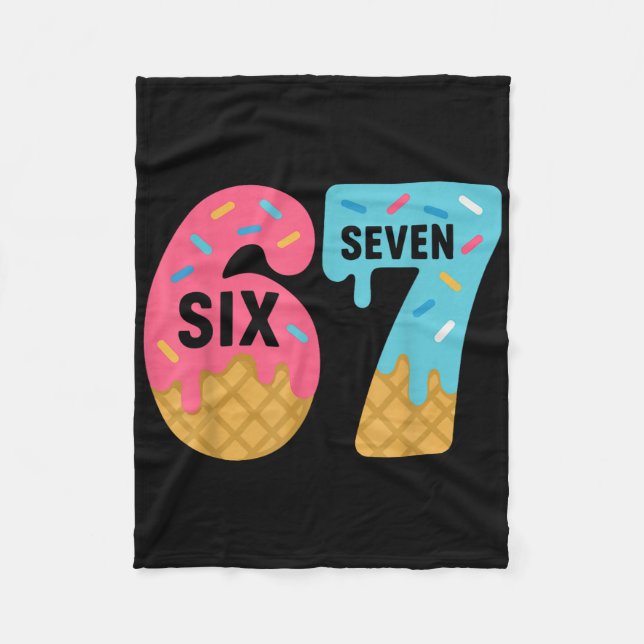 Cobertor De Velo Six Seven Ice Cream Drip Cool Meme 67 Funny Drippi (Frente)