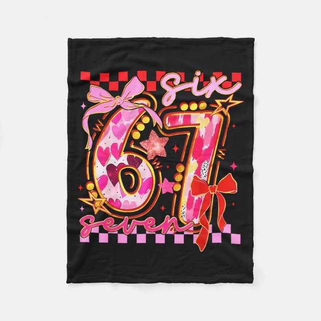 Cobertor De Velo Six Seven Valentine Day Funny Nk 67 Cute Bow Girls (Frente)