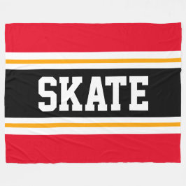 Cobertor De Velo SKATE Divertido Largo Vermelho Vermelho Cinzento