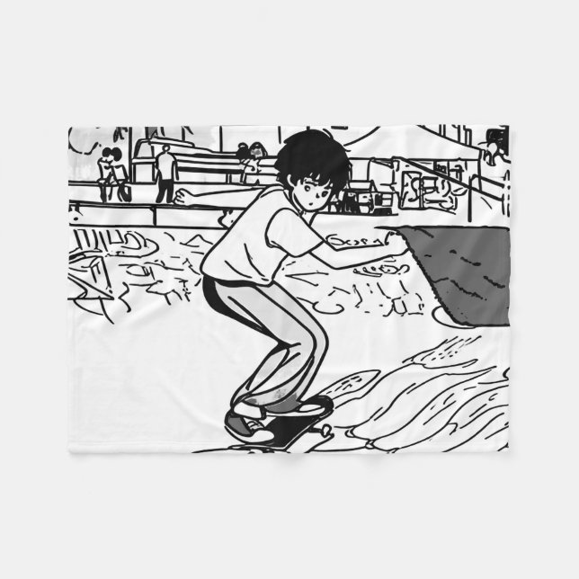 Cobertor De Velo Skateboard Moves - Young Skateboarder (Frente (Horizontal))