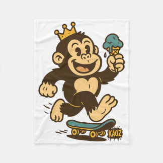 Cobertor De Velo Skateboarding Monkey With Crown And Ice-cream-cone