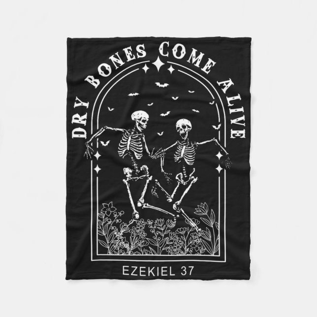 Cobertor De Velo Skeleton Bíblia Verse Bones Secos Vêm Vivos Christ (Frente)