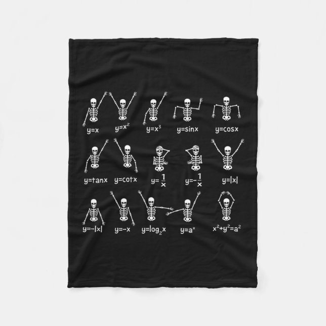 Cobertor De Velo Skeleton Dance Figures Equação Professor de Matemá (Frente)