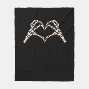 Cobertor De Velo Skeleton Hand Hearts Design