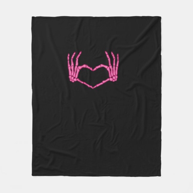 Cobertor De Velo Skeleton Heart Hands Classic (Frente)