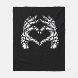 Cobertor De Velo Skeleton Heart Hands Sign Halloween Figurume Basic