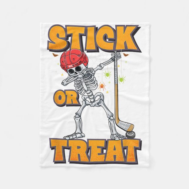Cobertor De Velo Skeleton Ice Hockey Player Fumaça Halloween Boys (Frente)