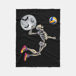 Cobertor De Velo Skeleton jogando voleibol Feliz Dia das Bruxas