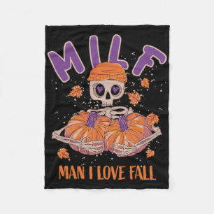 Cobertor De Velo Skeleton Man I Love Fall Fun Skeleton Pumpkin Hall
