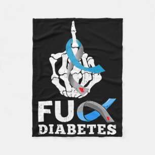 Cobertor De Velo Skeleton Mão Diabetes Azul Fita Sensibilização M