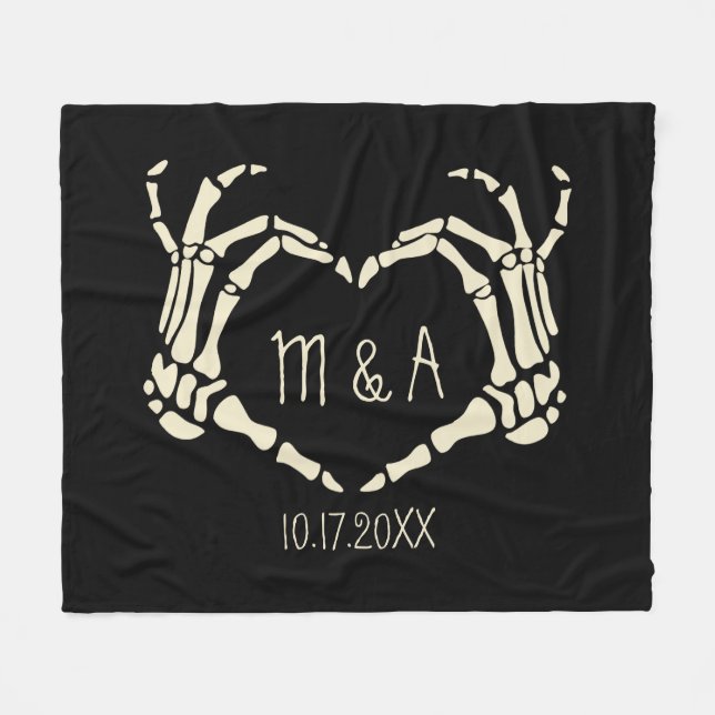 Cobertor De Velo Skeleton Mãos Casamento Personalizado em Forma de  (Frente (Horizontal))