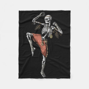 Cobertor De Velo Skeleton Muay Thai Boxing Karate Kickboxing Martia