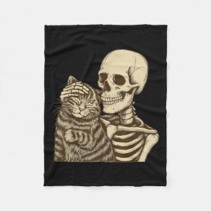 Cobertor De Velo Skeleton Petting Gatos Homens do Dia das Bruxas
