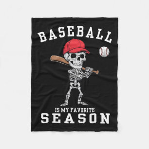 Cobertor De Velo Skeleton Sports Player Baseball É Meu Favorito
