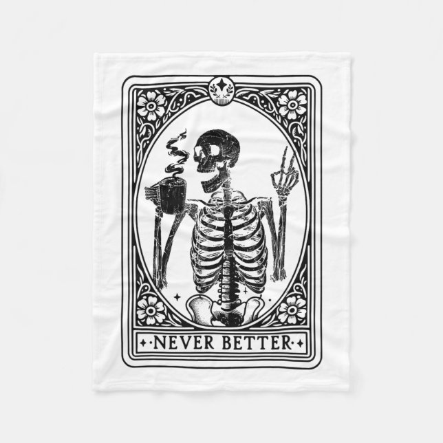Cobertor De Velo Skeleton Tarot nunca é melhor Skull Hallo (Frente)