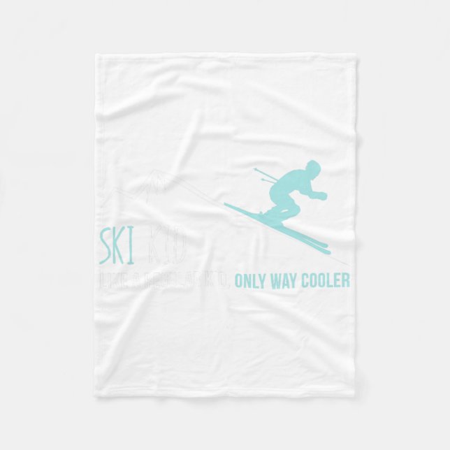 Cobertor De Velo Ski Kid Engraçado Bonito Presente de Esqui de inve (Frente)