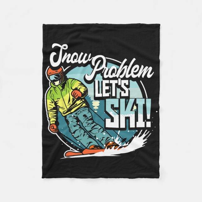 Cobertor De Velo Ski Skiing Winter Sport Snow Problem Let's Ski  (Frente)