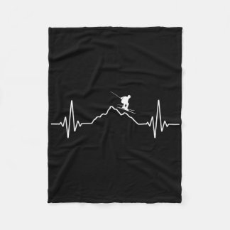 Cobertor De Velo Skiing Heartbeat Ski Gift For Skiers _2 