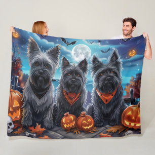 Cobertor De Velo Skye Terrier Halloween Spooky