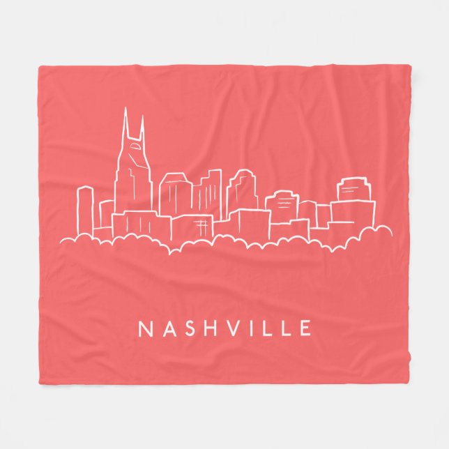 Cobertor De Velo Skyline de Nashville (Frente (Horizontal))