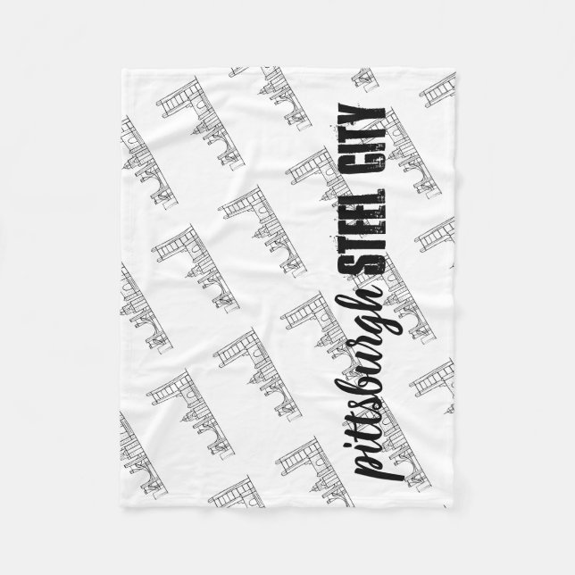 Cobertor De Velo Skyline de Pittsburgh (Frente)