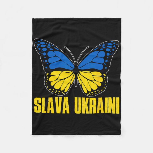 Cobertor De Velo Slava Ukraini Support Ukraine Retro Ukrainian Flag (Frente)