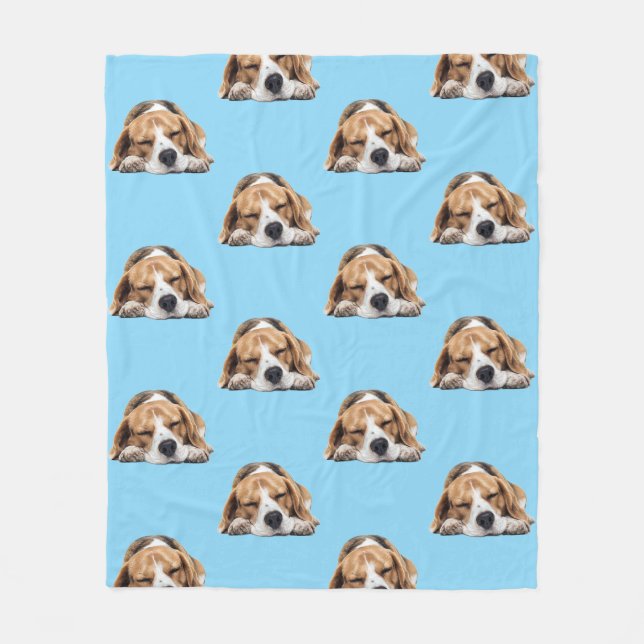 Cobertor De Velo Sleepy Beagle Dog Blanket (Frente)