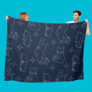 Cobertor De Velo Sleepy Cat Fleece Blanket – Cozy Cat Pattern