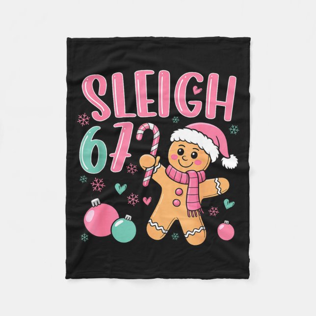 Cobertor De Velo Sleigh 67 Gingerbread Christmas Six Seven Meme Vir (Frente)