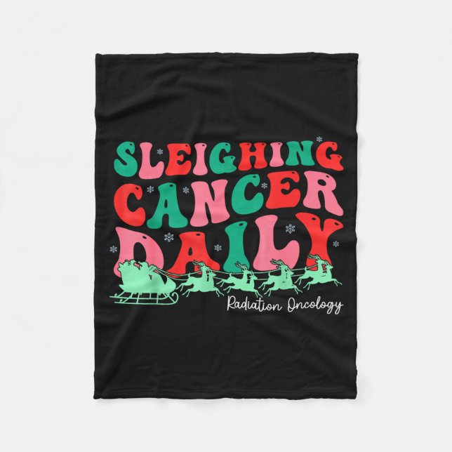 Cobertor De Velo Sleighing Cancer Daily Radiation Oncology Christma (Frente)
