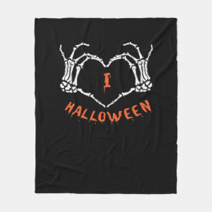 Cobertor De Velo Slogan Halloween. Gesto Cardíaco Feito De Esquelet