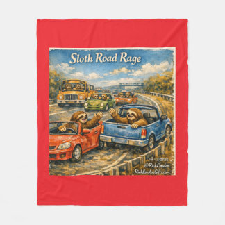 Cobertor De Velo Sloth Road Rage – Rockwell‑Inspired Watercolor Car