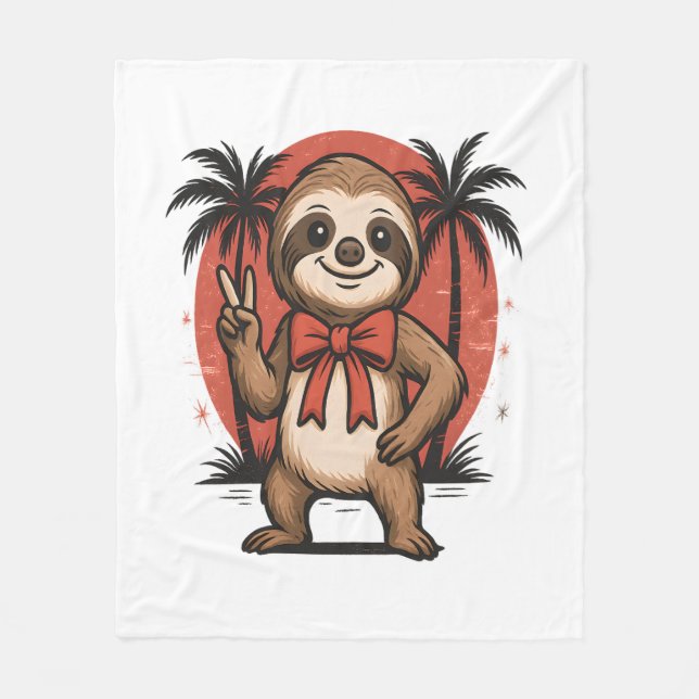 Cobertor De Velo Sloth Summer Beach Rocking (Frente)