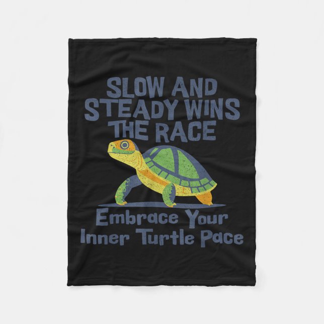 Cobertor De Velo Slow Steady Wins The Race Inner Turtle Pace Funny  (Frente)