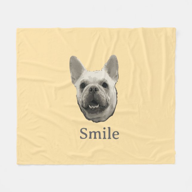 Cobertor De Velo Smile French Bulldog Beige (Frente (Horizontal))