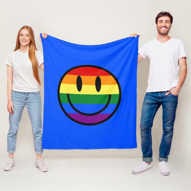 Cobertor De Velo Smiley face arco-íris (In Situ)