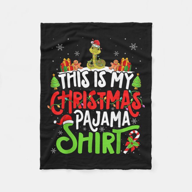 Cobertor De Velo Snake Christmas Pajama Shirt Snake Lover  (Frente)