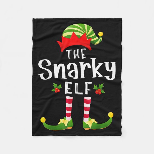Cobertor De Velo Snarky Christmas Elf Matching Pajama X-mas Party  (Frente)