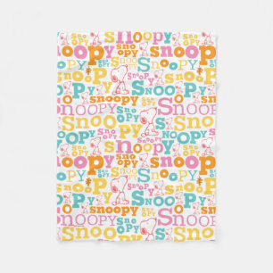 Cobertor De Velo Snoopy Pastel Text Pattern