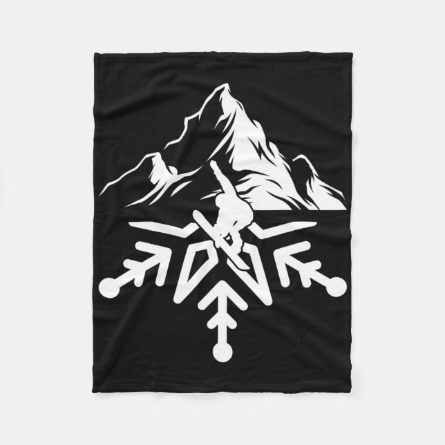 Cobertor De Velo Snowboard Snowboard Snowflake Vintage Retro (Frente)