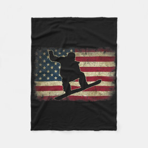 Cobertor De Velo Snowboard Snowboarder American Usa Flag Vintag